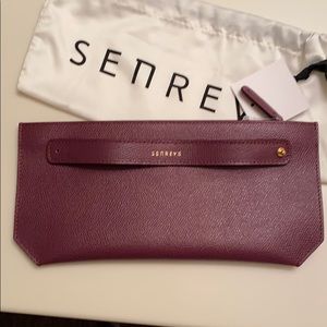 Senreve Pebbled Aubergine Leather Bracelet Ppuch
